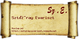 Sztáray Evariszt névjegykártya